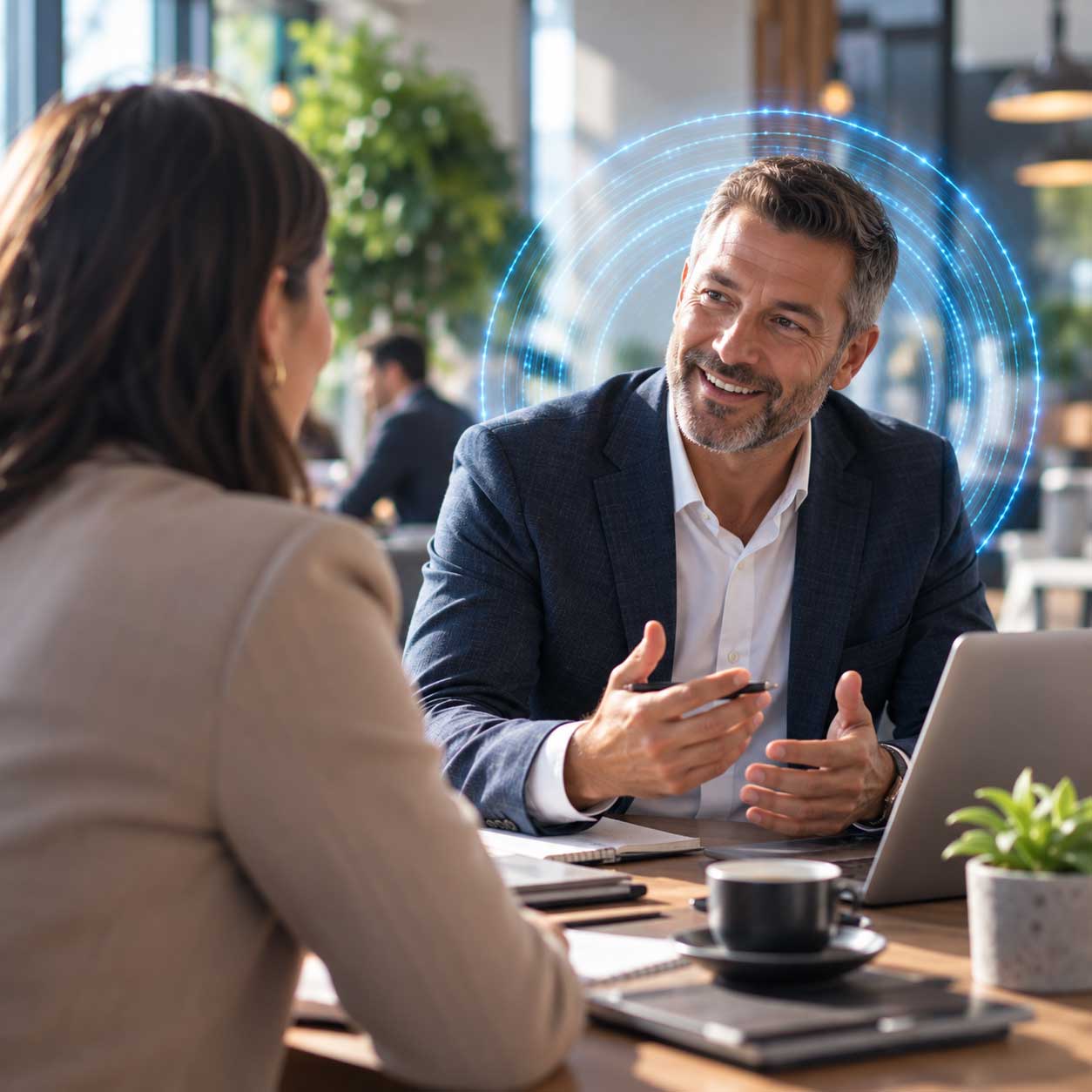 Founder meeting with a prospective customer